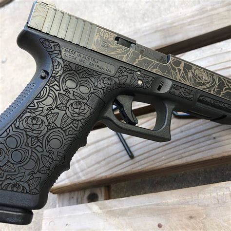 00 About Battle Ready Arms Glock Stippling Packages Battle Ready Arms has put together several stippling and frame work packages for Glock pistols with various options that can be changed, removed, or added to accommodate all shooters needs. . Laser engraving glock 19